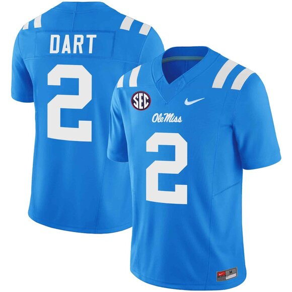 Mens Youths Kids Womens 2 Jaxson Dart Powder Blue Stitched Jersey